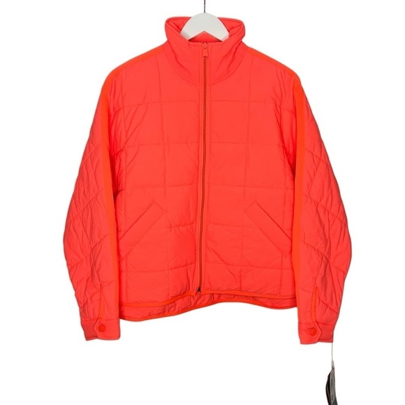 Free People Movement Pippa Packable Puffer Jacket Neon Coral Size XS NEW - Picture 5 of 16